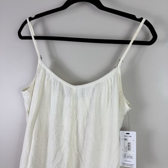 Hurley Off White Wide Leg Jumpsuit XS NWT Boho Beach Lightweight Summer Flowy - Picture 5 of 11
